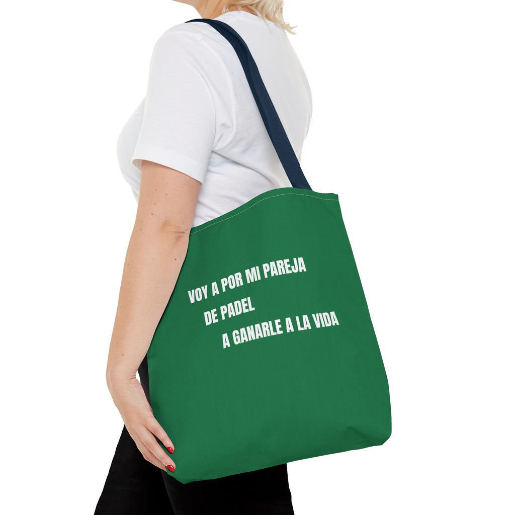 Tote Bag Doble Bote - Voy a por mi pareja de pádel a ganarle a la vida