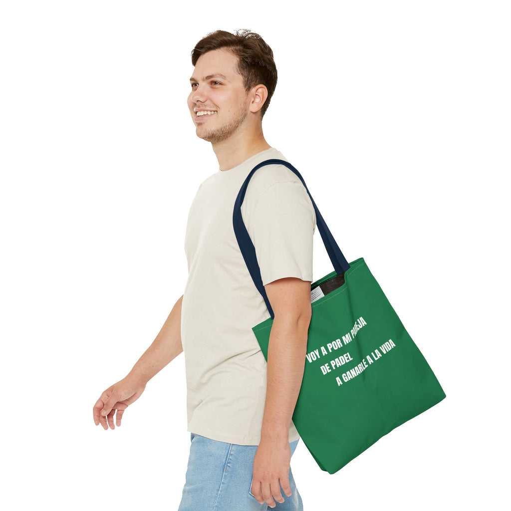 Tote Bag Doble Bote - Voy a por mi pareja de pádel a ganarle a la vida