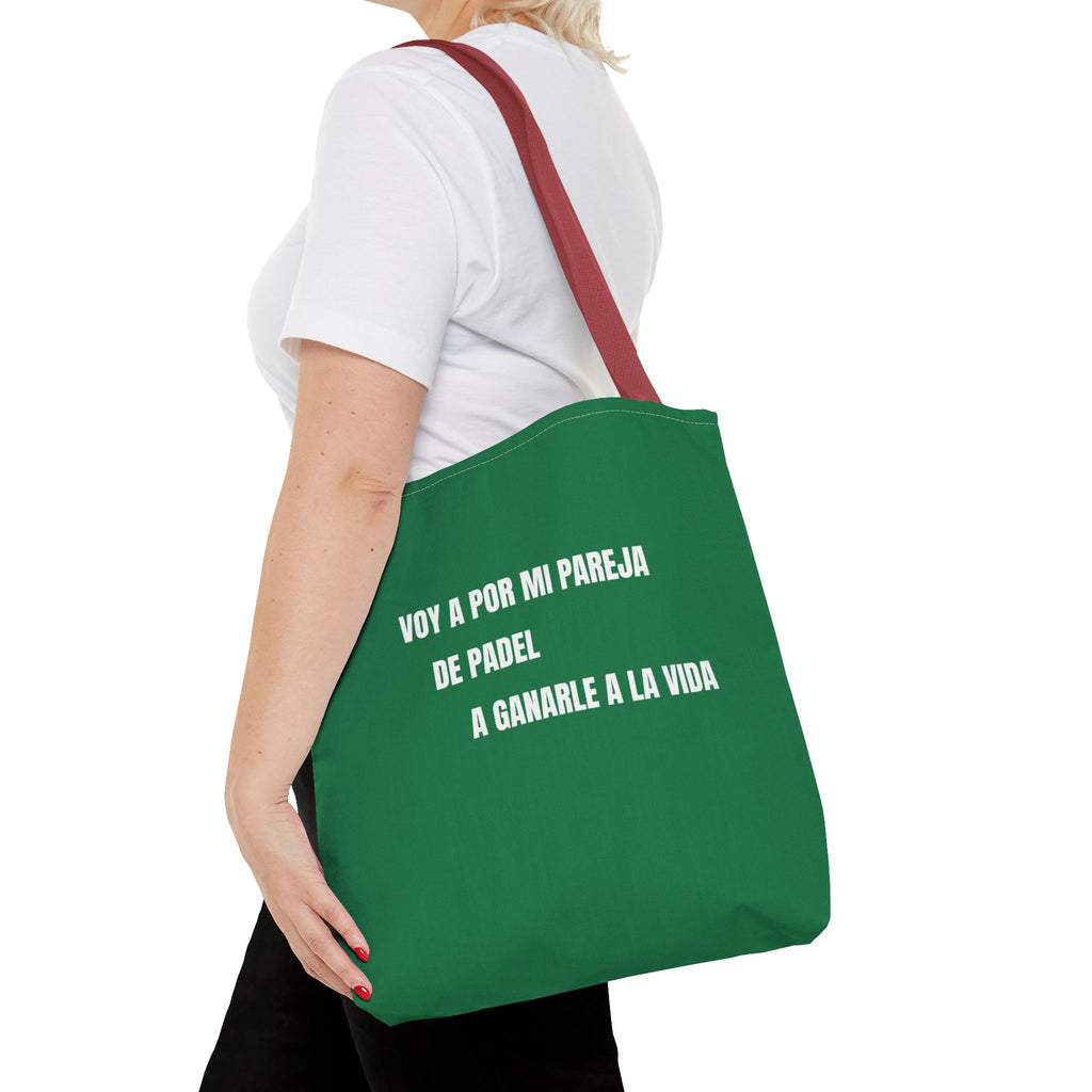 Tote Bag Doble Bote - Voy a por mi pareja de pádel a ganarle a la vida