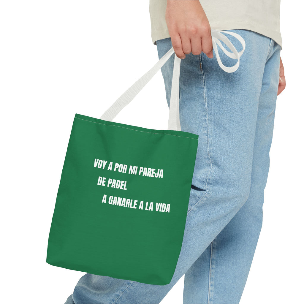 Tote Bag Doble Bote - Voy a por mi pareja de pádel a ganarle a la vida