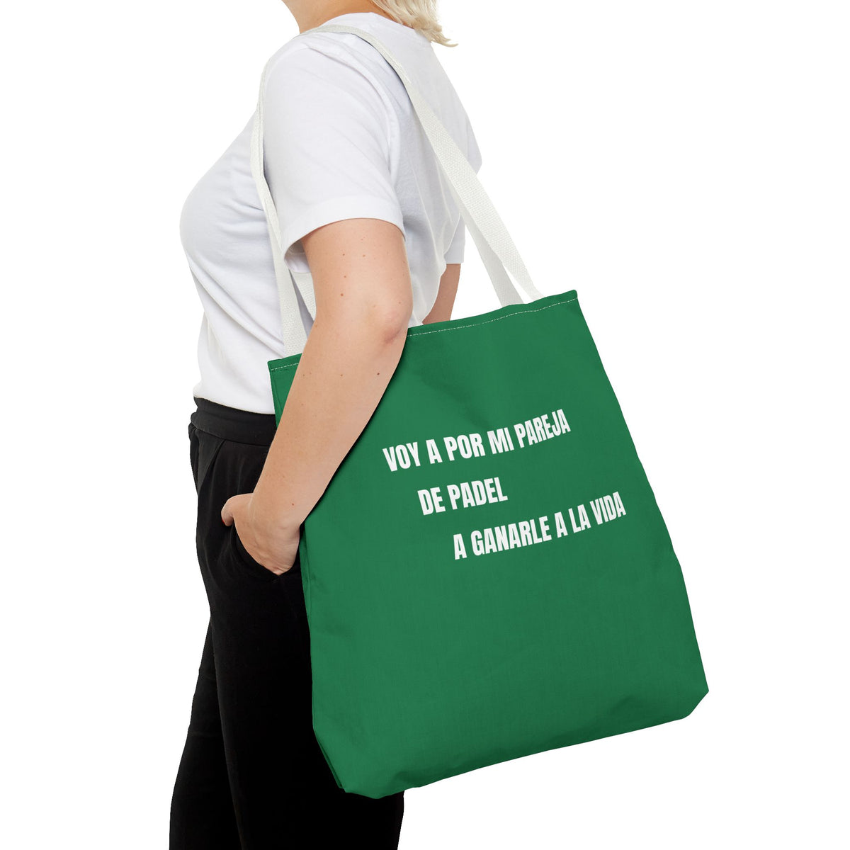 Tote Bag Doble Bote - Voy a por mi pareja de pádel a ganarle a la vida