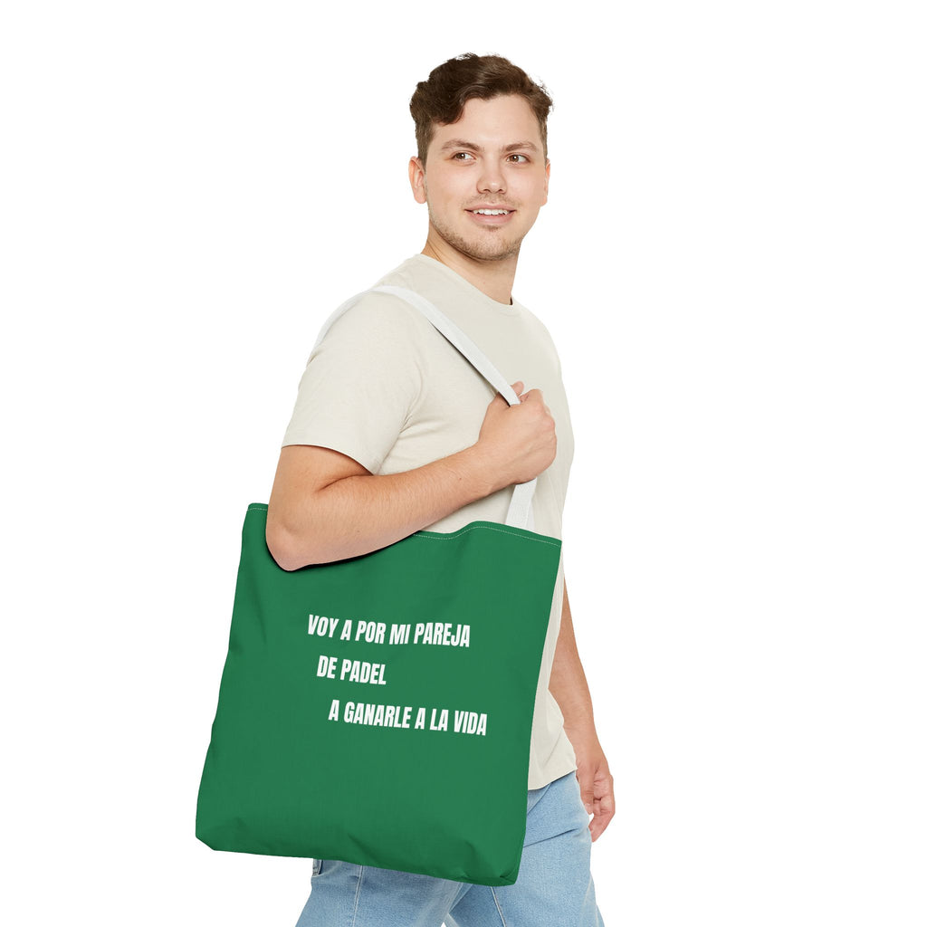 Tote Bag Doble Bote - Voy a por mi pareja de pádel a ganarle a la vida