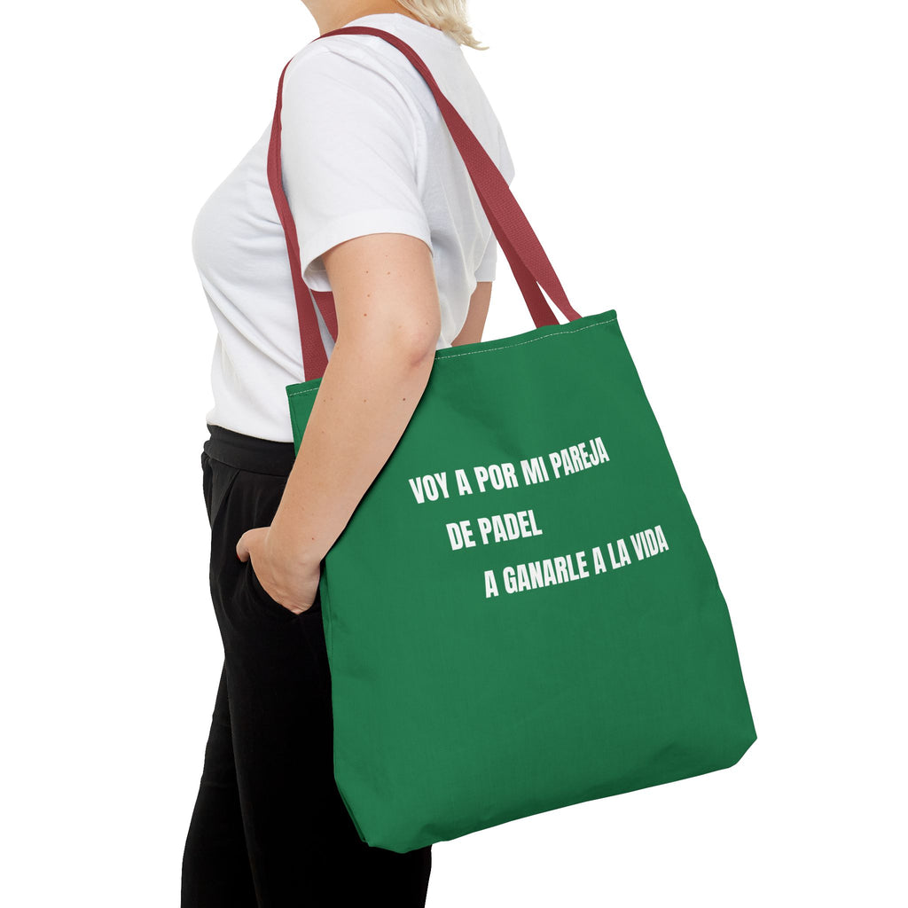 Tote Bag Doble Bote - Voy a por mi pareja de pádel a ganarle a la vida