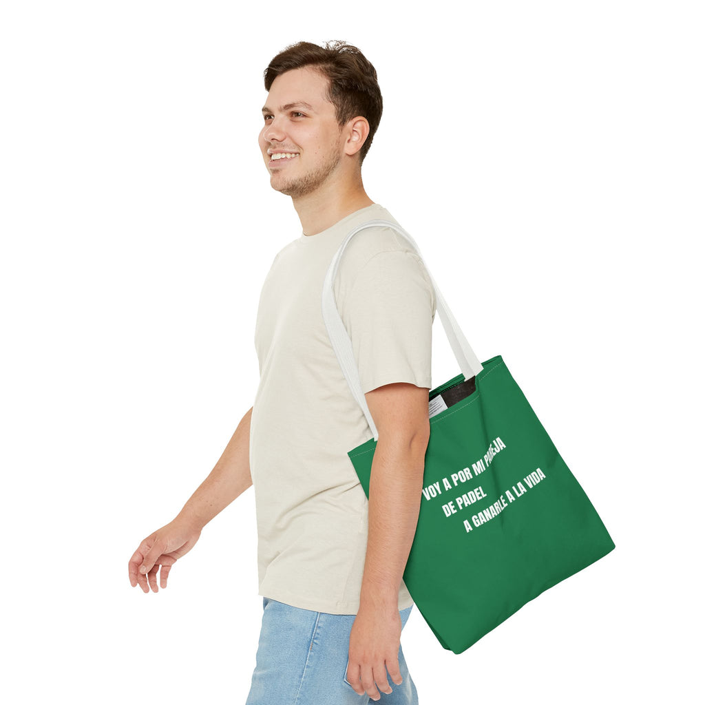 Tote Bag Doble Bote - Voy a por mi pareja de pádel a ganarle a la vida