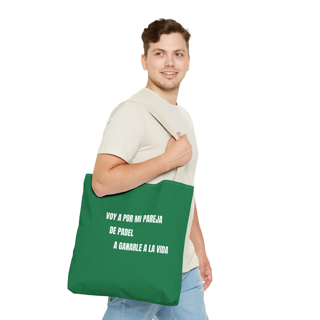 Tote Bag Doble Bote - Voy a por mi pareja de pádel a ganarle a la vida
